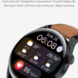 T33s Smart Watch Bluetooth Calling Heart Rate Blood Pressure Blood Oxygen Monitoring Smartwatch Black