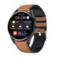 T33s Smart Watch Bluetooth Calling Heart Rate Blood Pressure Blood Oxygen Monitoring Smartwatch Brown Leather