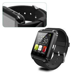 U8 Digital Smart  Watch Built-in Rechargeable Battery Sports Tracker For Watch Time Pedometer Calories Alarm Clock Sleep Monitoring black