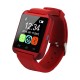 U8 Digital Smart  Watch Built-in Rechargeable Battery Sports Tracker For Watch Time Pedometer Calories Alarm Clock Sleep Monitoring Red