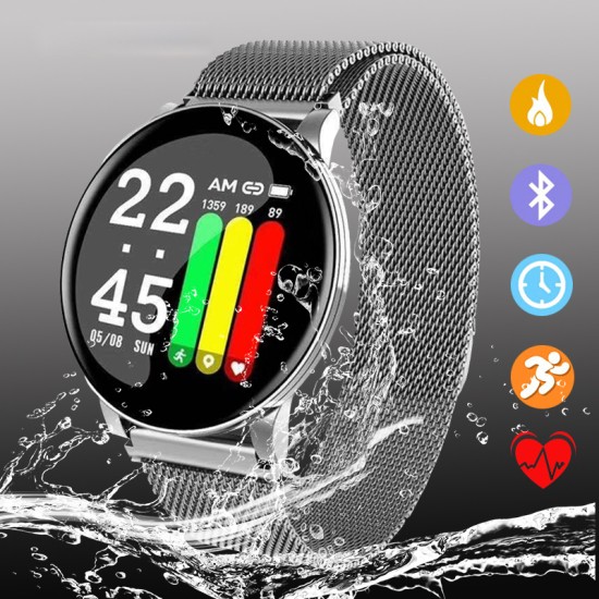 W8 Smart Watch Ladies Weather Forecast Fitness Sports Tracker Heart Rate Monitor Smartwatch Android Women Men's Watches Smart Bracelet purple