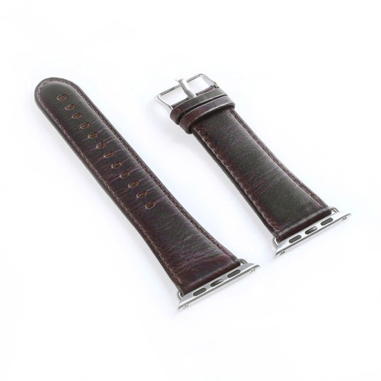 Watch Band 38-40 mm 42-44mm Pull-up Leather Watch Band Replacement Compatible with Apple Watch Series 4 Series 3 Series 2 Series 1  Light Brown_42-44MM