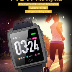 Waterproof Heart Rate Monitor Smart Sports Watch Bracelet With Alarm Clock Android IOS Mobile Phone for Men Women blue