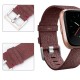 Woven Fabric Strap Wrist Bands with Stainless Metal Clasp for Fitbit Versa  Dark brown