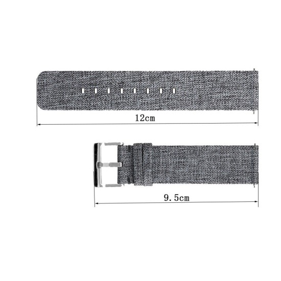 Woven Fabric Strap Wrist Bands with Stainless Metal Clasp for Fitbit Versa  black