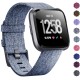 Woven Watch Band Compatible with Fitbit Versa/Fitbit Versa 2/Fitbit Versa Lite Edition Breathable Fabric Strap for Men Women Smartwatch Light blue