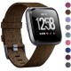 Woven Watch Band Compatible with Fitbit Versa/Fitbit Versa 2/Fitbit Versa Lite Edition Breathable Fabric Strap for Men Women Smartwatch brown