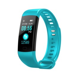 Y5 Smart Bracelet Color Screen Heart Rate Blood Pressure Blood Oxygen Health Monitoring Pedometer Smart Watch lake blue