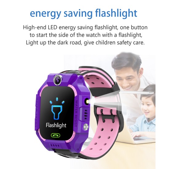 Z6 Children's Phone Watch GPS Flip rotation Location Kids Smartwatch Multifunctions Watch Pink