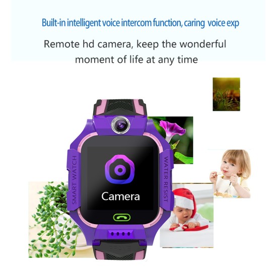 Z6 Children's Phone Watch GPS Flip rotation Location Kids Smartwatch Multifunctions Watch blue