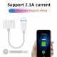 2 In 1 OTG Usb For Iphone Xs Max Xr X 7 8 Plus Adapter Charging Port To 3.5mm Cable Splitter Round hole + single flat type