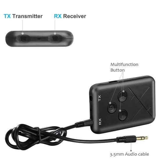 2 in 1 Bluetooth 4.2 Transmitter & Receiver 3.5mm Wireless Stereo Audio Adapter