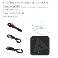 Abs Bluetooth 5.0  Adapters Receiving and Transmitting 2 in 1 Car 3.5AUX RCA Mobile Phone NFC Bluetooth Adapter  black