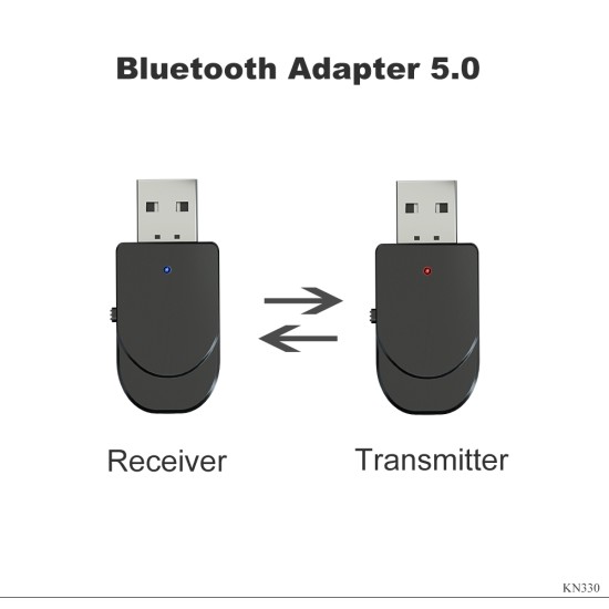 Bluetooth 5.0 Audio Receiver Transmitter Mini Stereo Bluetooth USB 3.5mm Jack For TV PC Car Kit Wireless Adapter black