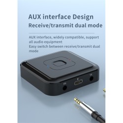 Bt-22 Receiver Transmitter 2-in-1 USB Audio Adapter Hands-free Bluetooth 5.1 Black