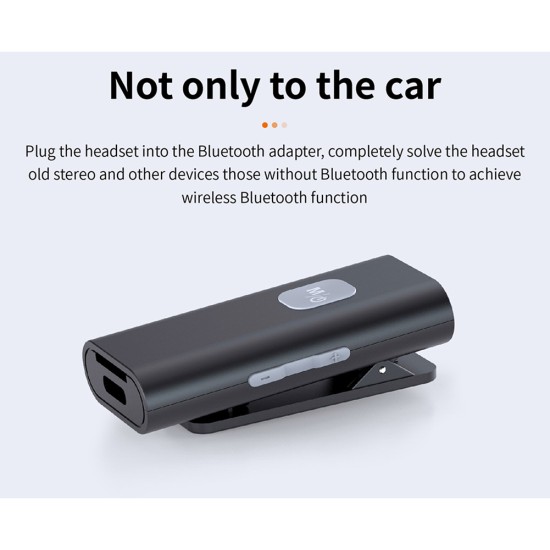 Car Bluetooth-compatible Audio  Receiver With Mic Long Battery Life 3.5mm Aux Jack Wireless Adapter Compatible For Pc Headphones black