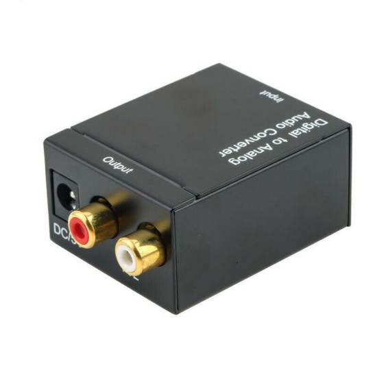 Digital Optical Coax to Analog RCA Audio Converter Adapter with Fiber Cable Host + USB cable + fiber optic cable