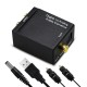 Digital Optical Coax to Analog RCA L/R Audio Converter Adapter with Fiber Cable & USB Cable & Mainframe black