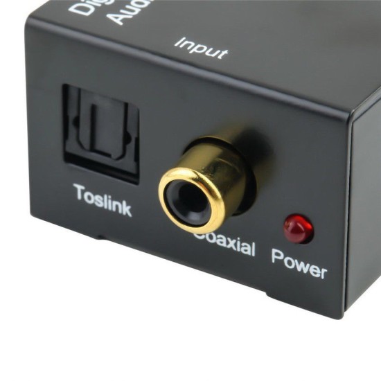 Digital Optical Coax to Analog RCA L/R Audio Converter Adapter with Fiber Cable & USB Cable & Mainframe black