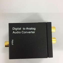 Digital Optical Coax to Analog RCA L/R Audio Converter Adapter with Fiber Cable & USB Cable & Mainframe black