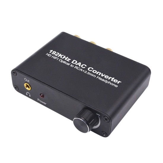 Digital-to-analog Converter Audio Conversion Decoder Adjustable Volume Optical Cable black