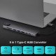 Hub  Converter Aluminum  Alloy 4k 30hz Hd Usb 3.0 Portable 8-in-1 Usb-c   Multi Port Adapter For Laptop gray