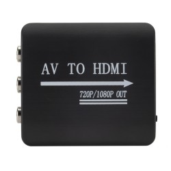 Mini AV to HDMI Video Converter Box 1080P CVBS RCA AV to HDMI Adapter for HDTV TV PS3 PS4 PC DVD Xbox Projector black