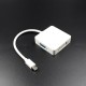 Mini Display Port 3 in 1 DP Thunderbolt To DVI VGA HDMI Adapter Cable white