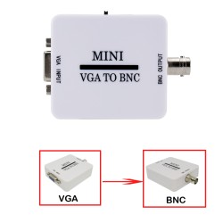 Mini HD VGA to BNC Video Converter Box Composite VGA to BNC Adapter Conversor Digital Switcher Box for HDTV Monitor white