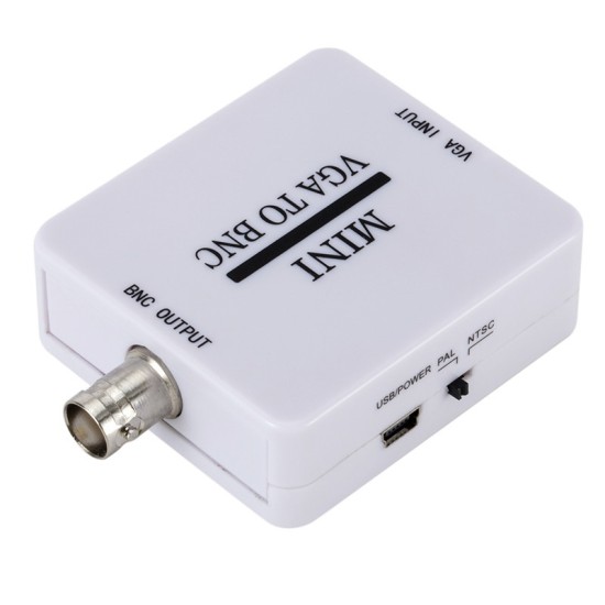 Mini HD VGA to BNC Video Converter Box Composite VGA to BNC Adapter Conversor Digital Switcher Box for HDTV Monitor white