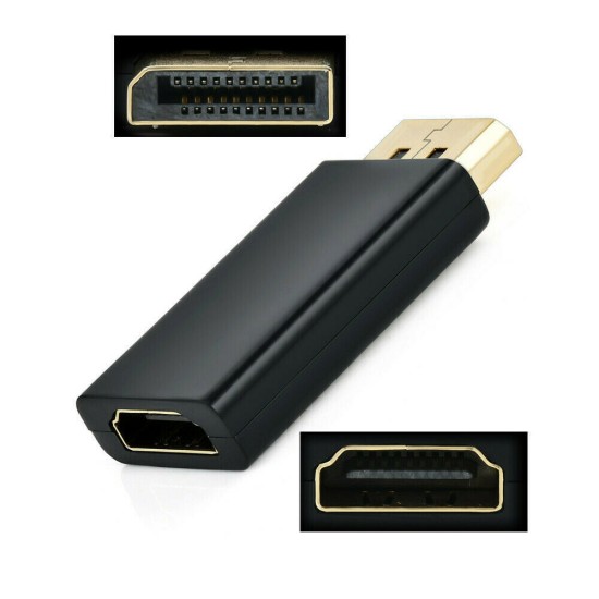 Portable Display Port DP Male to HDMI Female Adaptor Adapter Converter for HDTV black