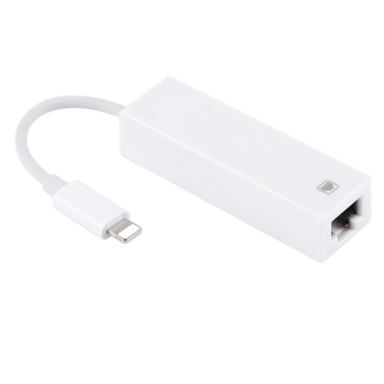 To RJ45 Adapter Aluminum Ethernet Network Connector for iPhone iPad white