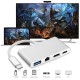 USB C to HDMI 4K+ RJ45 Gigabit Ethernet+ USB 3.1 Type C Hub Adapte  Silver