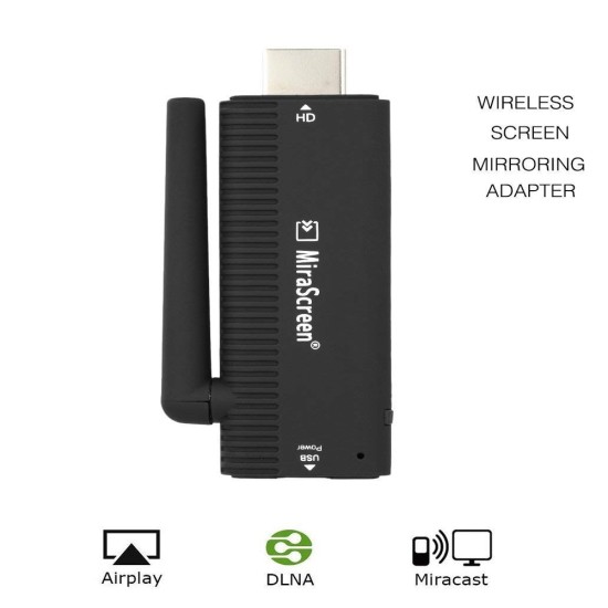 WiFi Display Dongle 1080P Wireless HDMI Adapter DLNA Streaming Cast Screen from iPhone iPad Android Devices to TV Projector  black