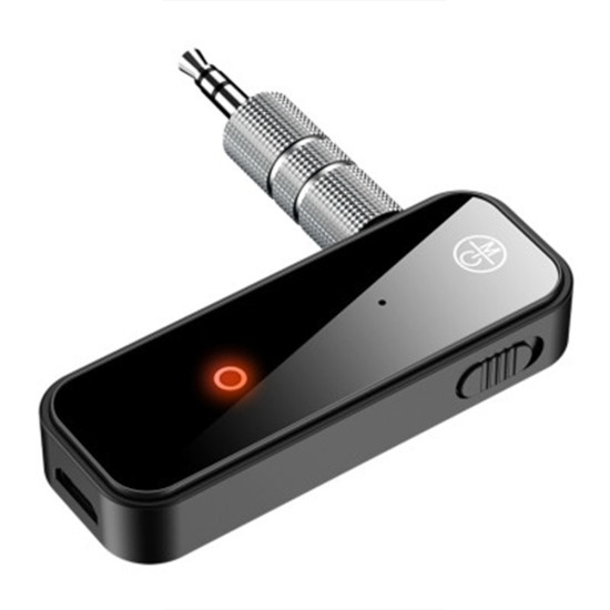 Wireless Bluetooth-compatible 5.0 Transmitter Receiver 2-in-1 Audio Adapter 3.5mm Aux Hands-free Car Adapter For Computer Tv Projector black