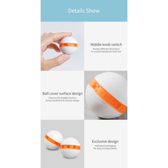 Original Xiaomi Mijia Clean n Fresh Shoes Deodorant Dry Deodorizer Air Purifying Switch Ball Shoes E Orange Xiaomi